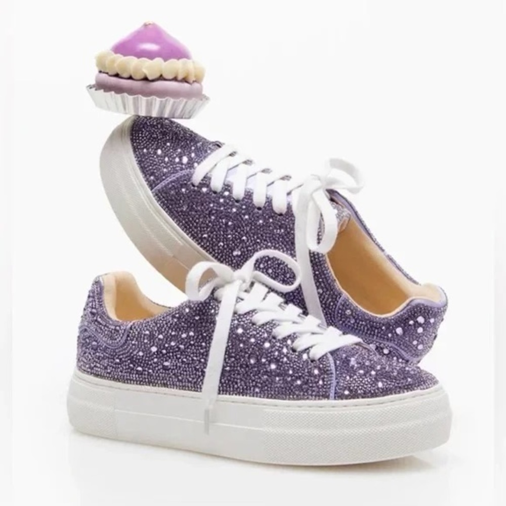 Betsey Johnson Sidny purple rhinestone sneakers
